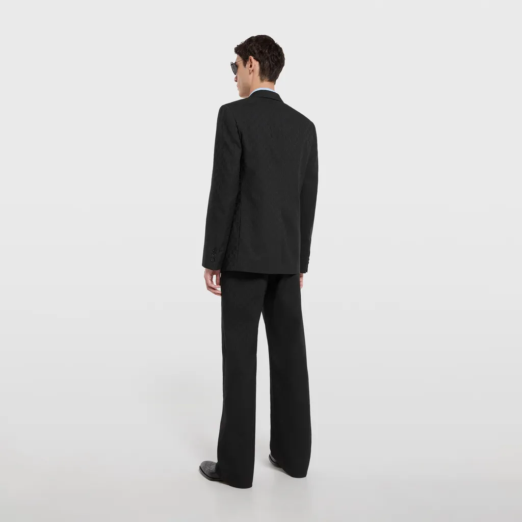 Single-Breasted Gg Wool Jacket