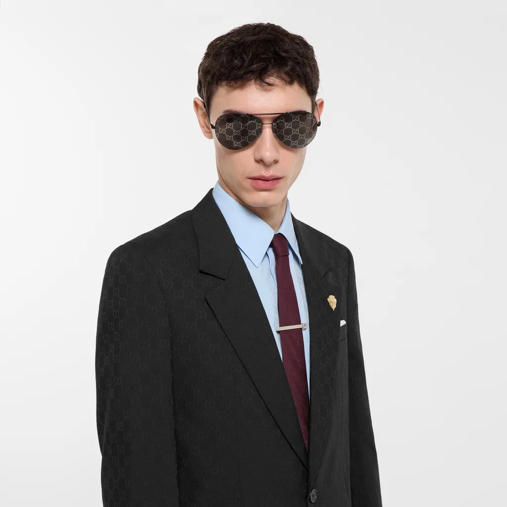 Single-Breasted Gg Wool Jacket
