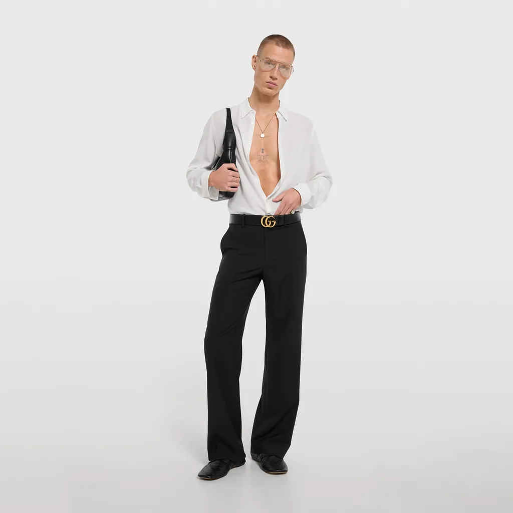 Wool Silk Twill Pants
