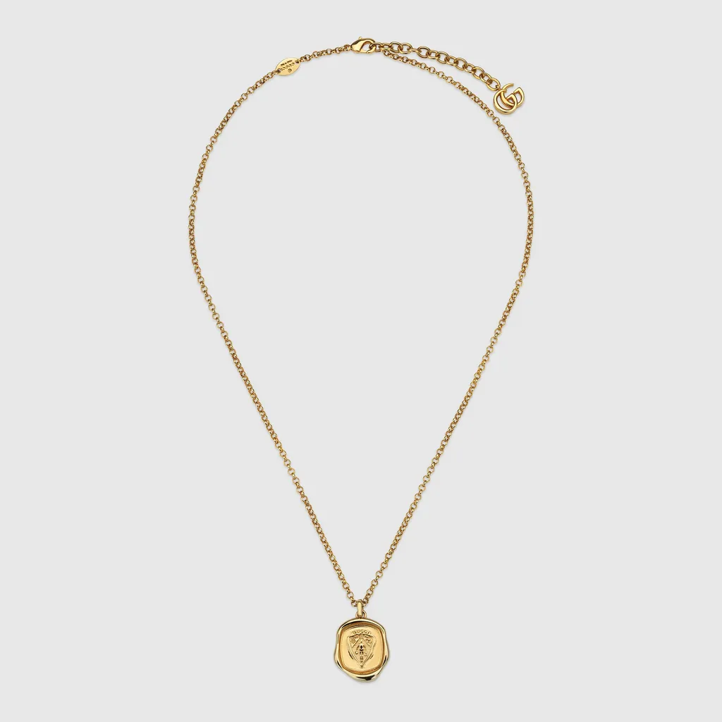 Gucci Crest Pendant Necklace
