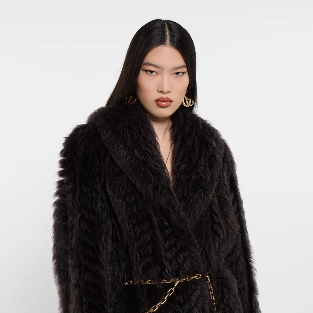 Soft Long Shearling Coat