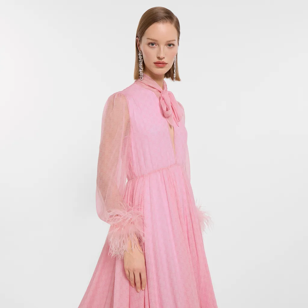 Printed Silk Chiffon Dress