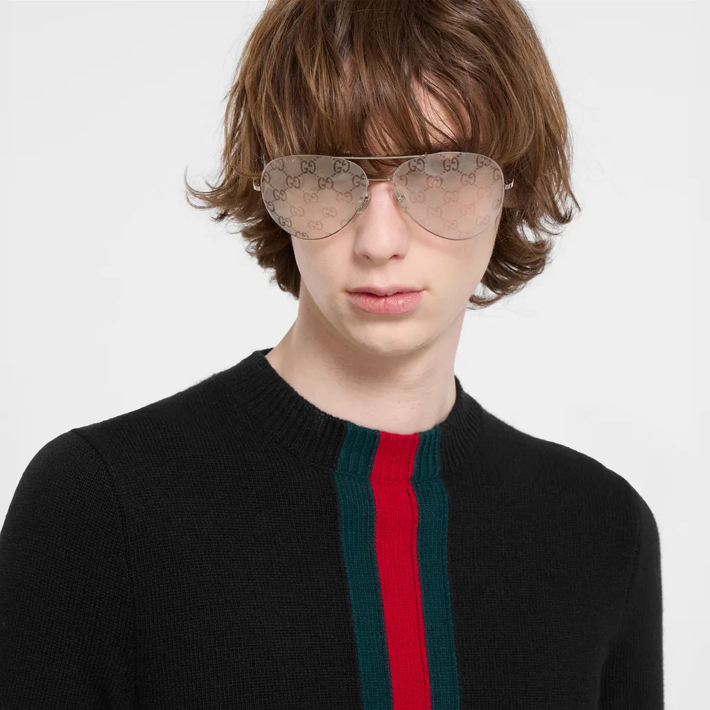 Fine Knit Wool Sweater With Web