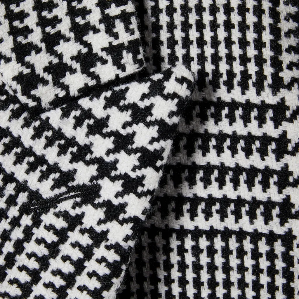 Double-Breasted Prince Of Wales Wool Coat
