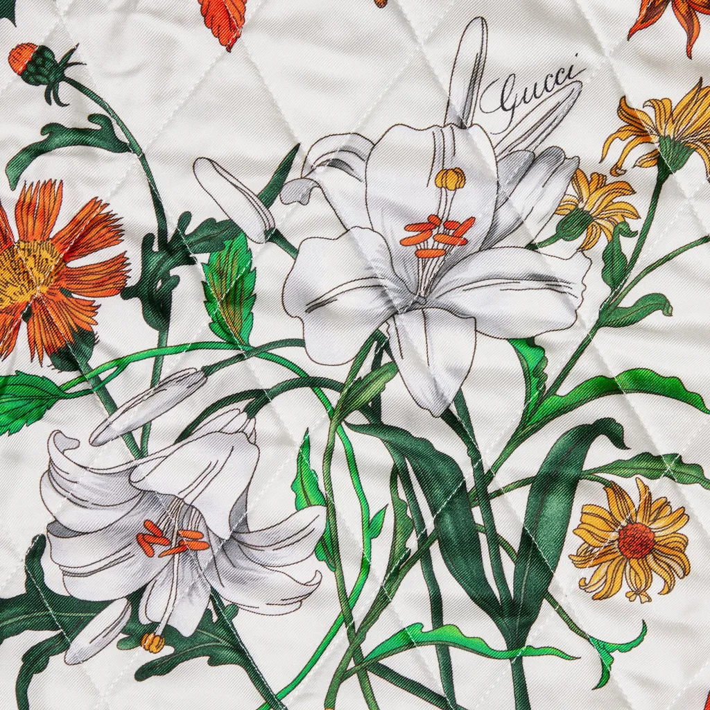Printed Quilted Twill Long Dress