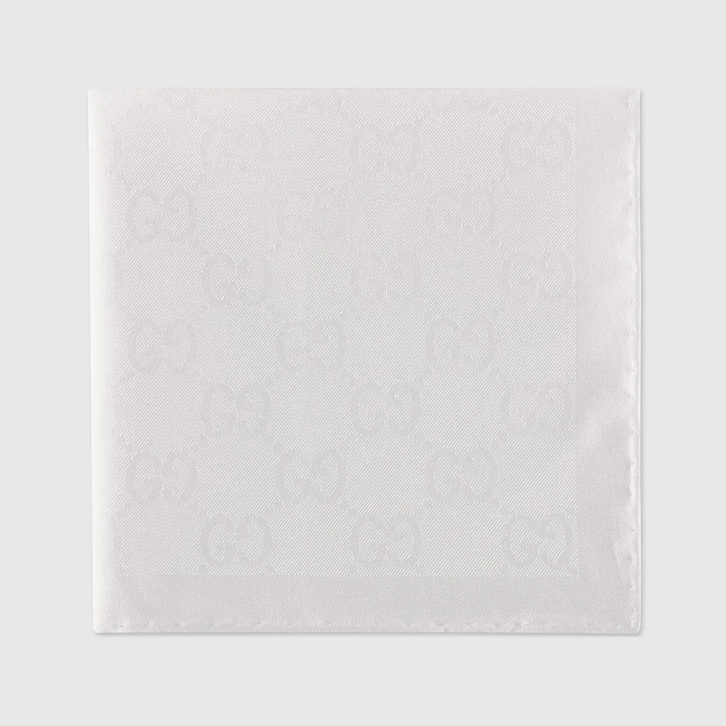 Gg Cotton Silk Pocket Square