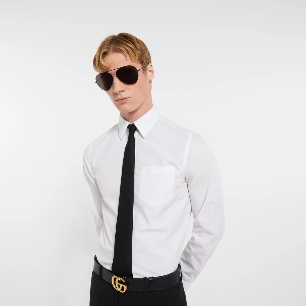 Gg Silk Cotton Tie