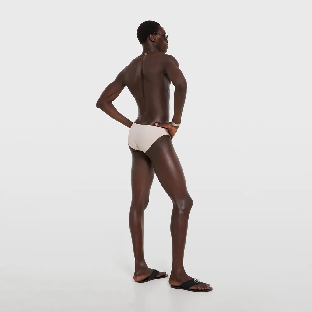 Stretch Jersey Swim Briefs With Knot