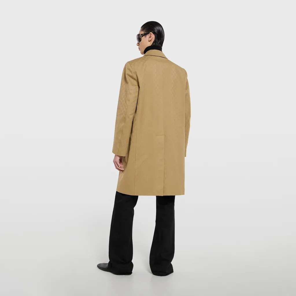 Gg Cotton Gabardine Coat