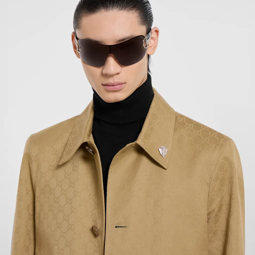 Gg Cotton Gabardine Coat