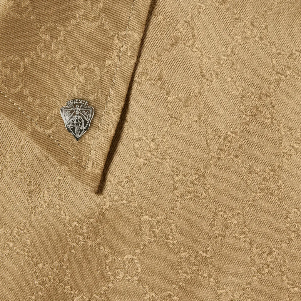 Gg Cotton Gabardine Coat