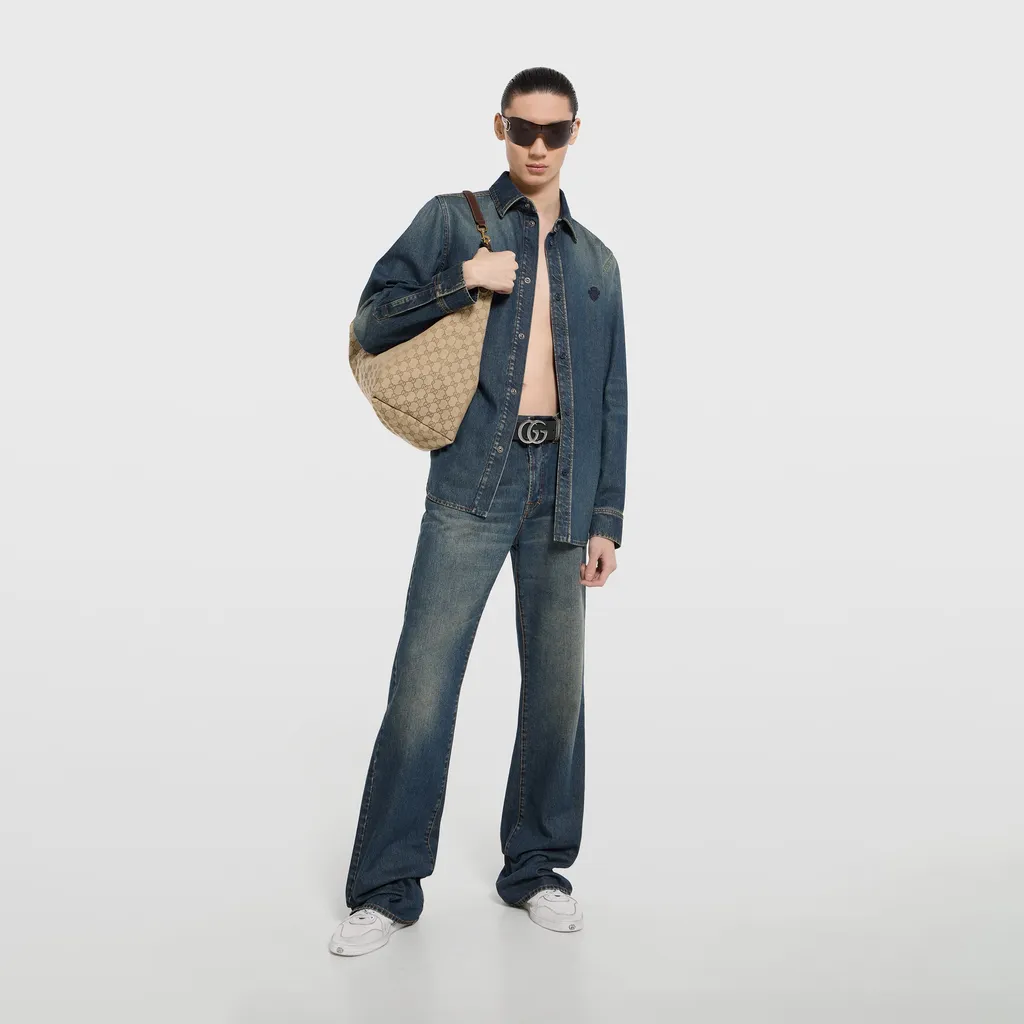 Washed Certified Cotton Denim Shirt