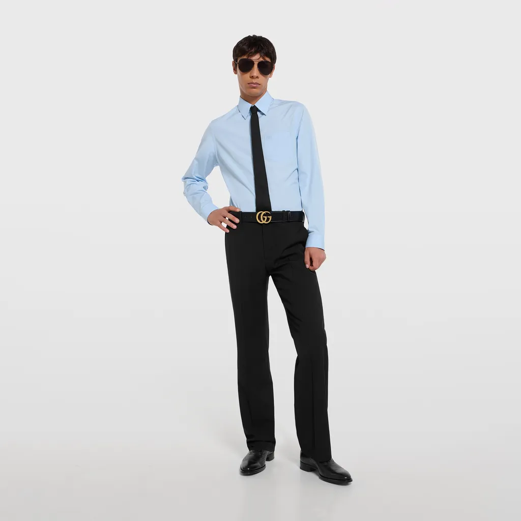 Cotton Poplin Shirt With Embroidery