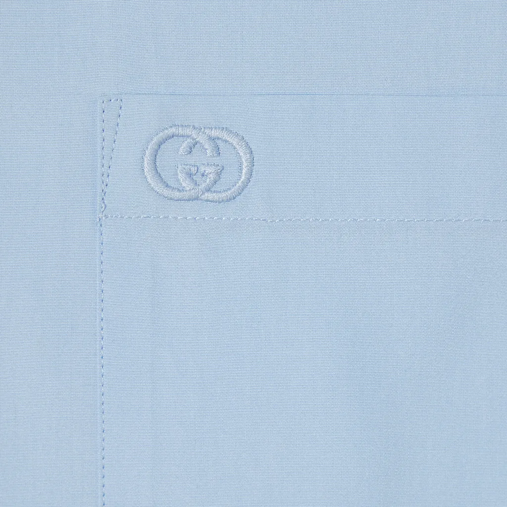 Cotton Poplin Shirt With Embroidery
