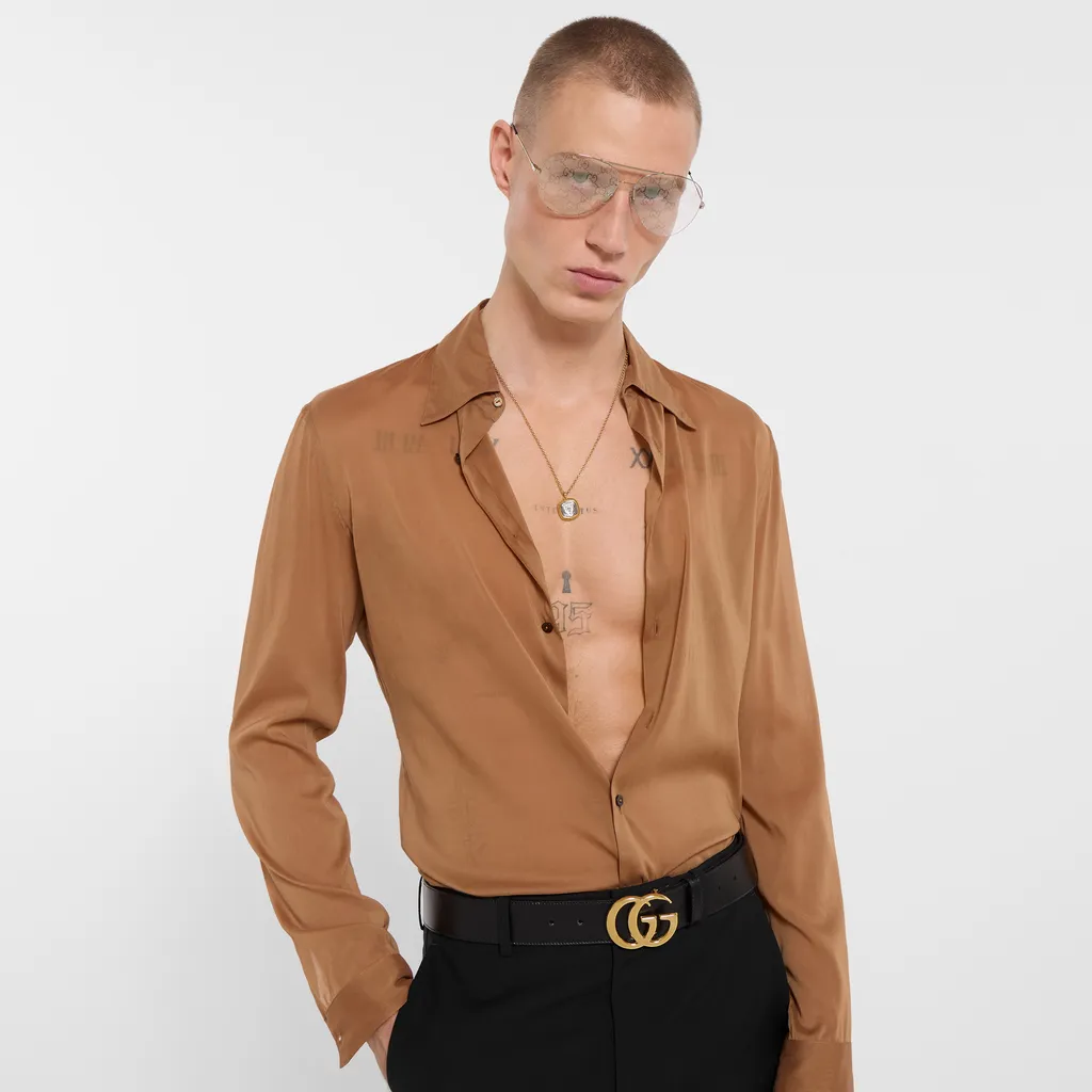 Silk Stretch Chiffon Shirt
