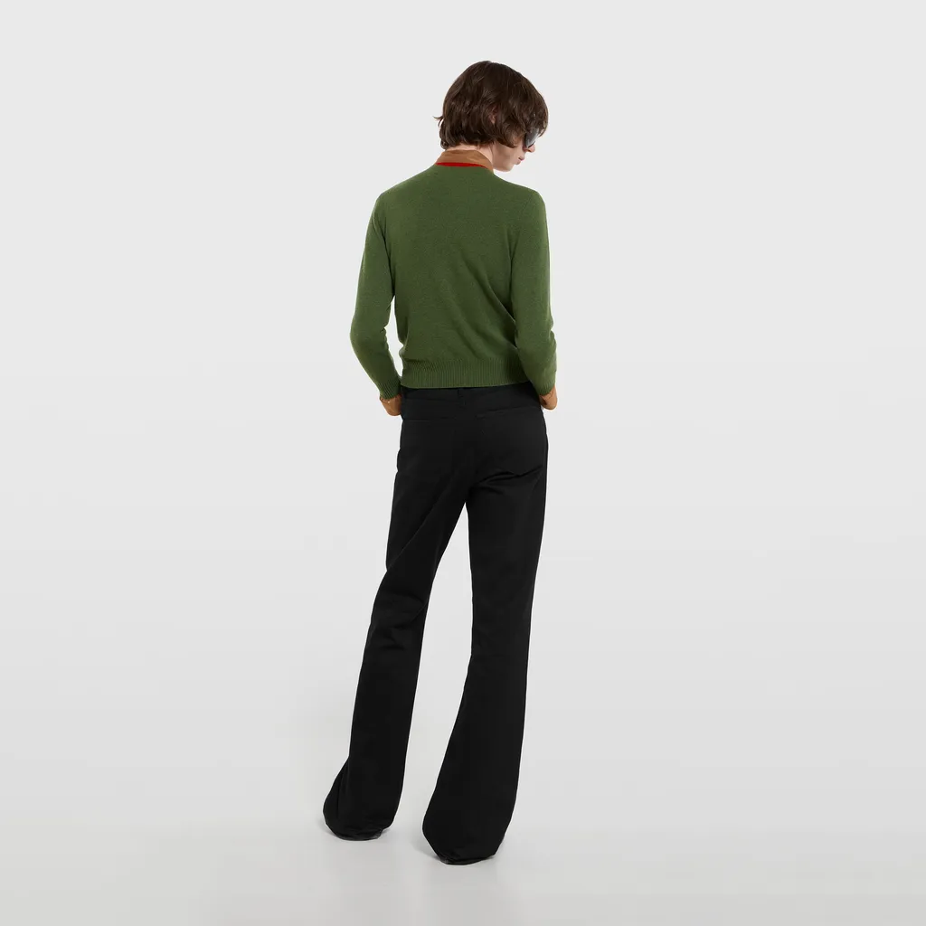 Knit Cashmere Sweater With Ribbon