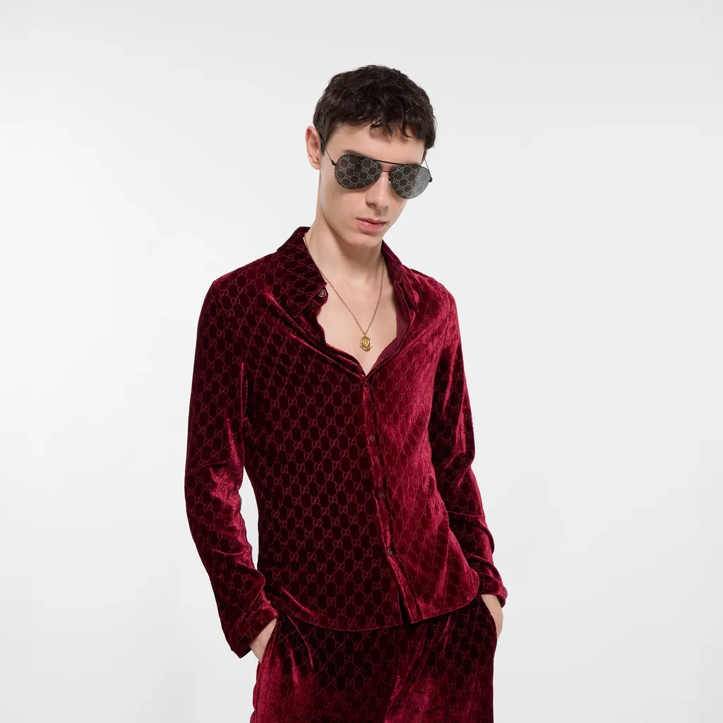 Stretch Gg Velvet Devoré Shirt