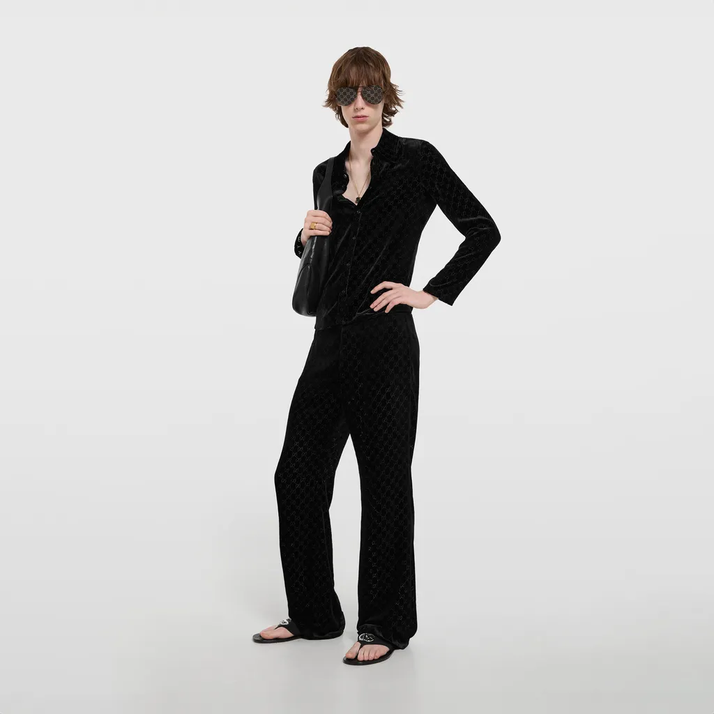 Stretch Gg Velvet Devoré Shirt