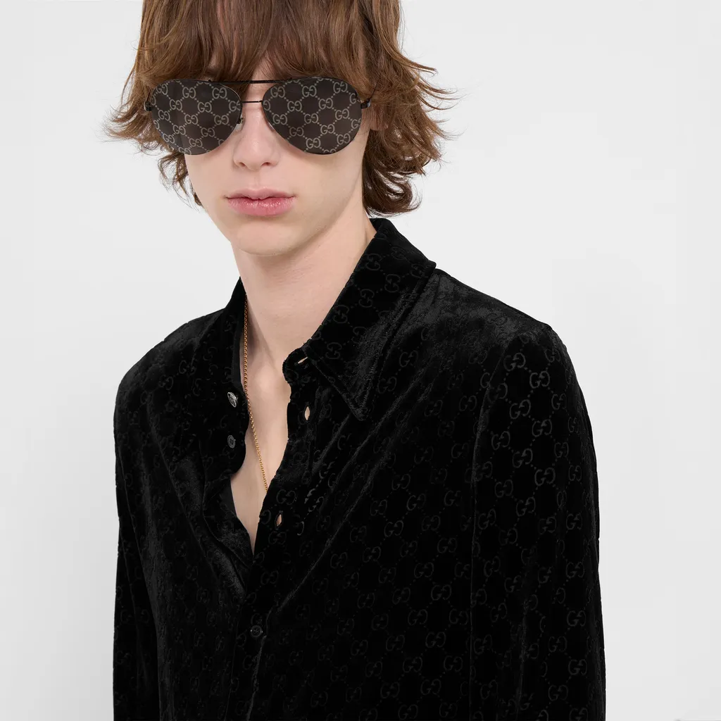 Stretch Gg Velvet Devoré Shirt