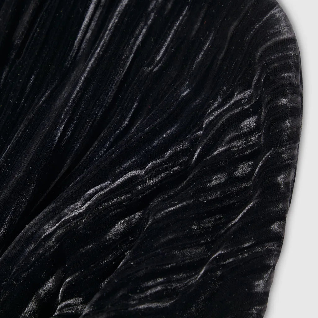 Froissé Silk Velvet Long Dress