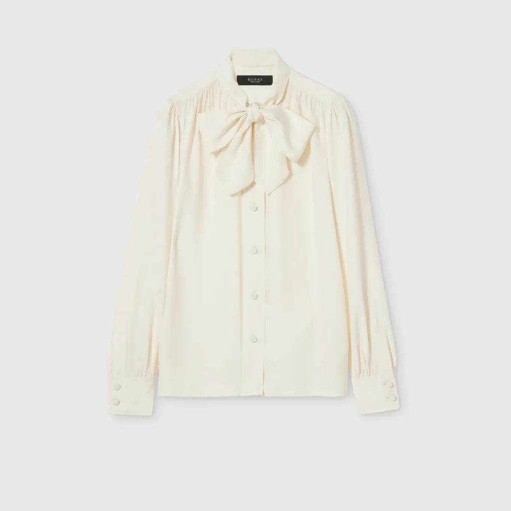 Silk CrÊPe Satin Interlocking G Shirt