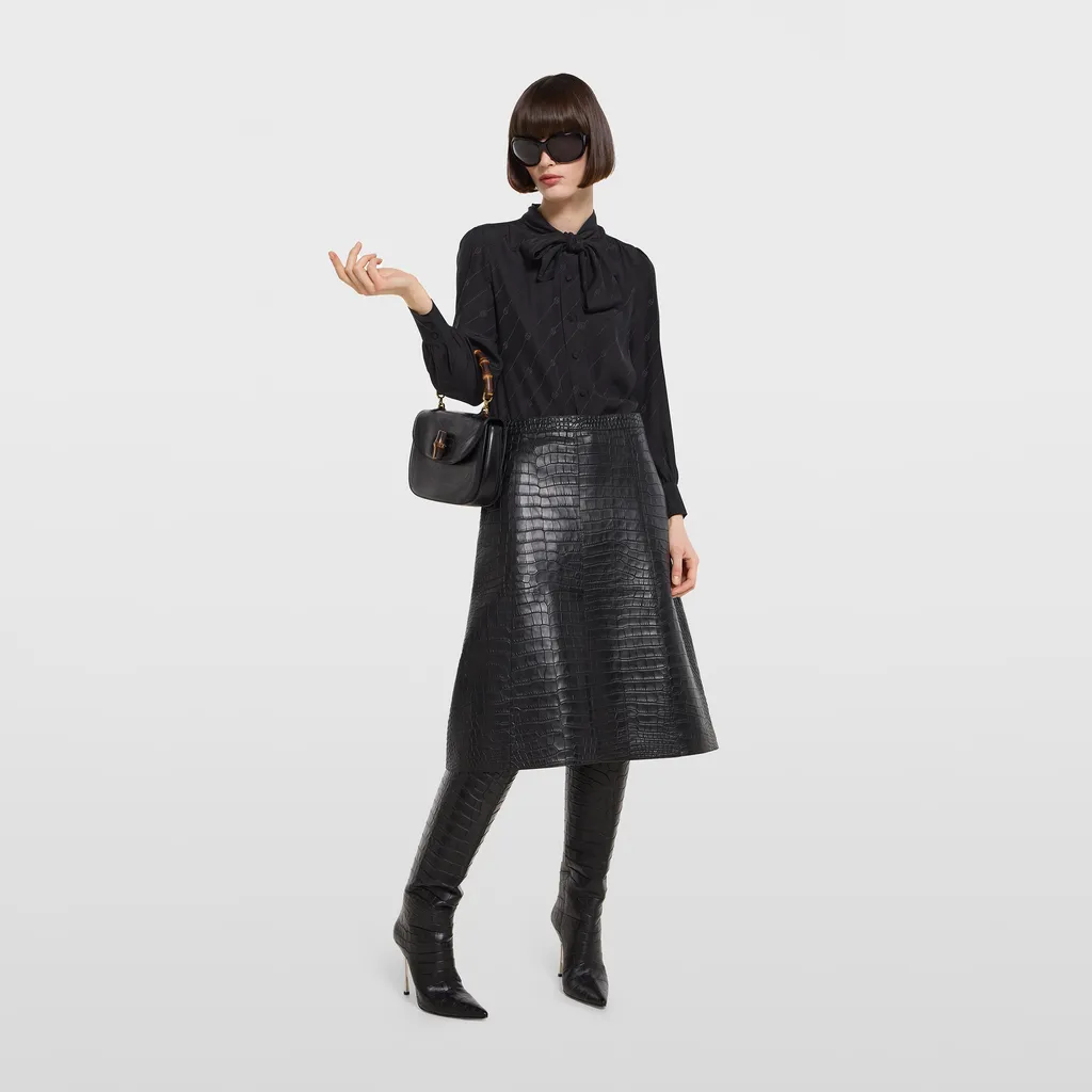 Silk CrÊPe Satin Interlocking G Shirt
