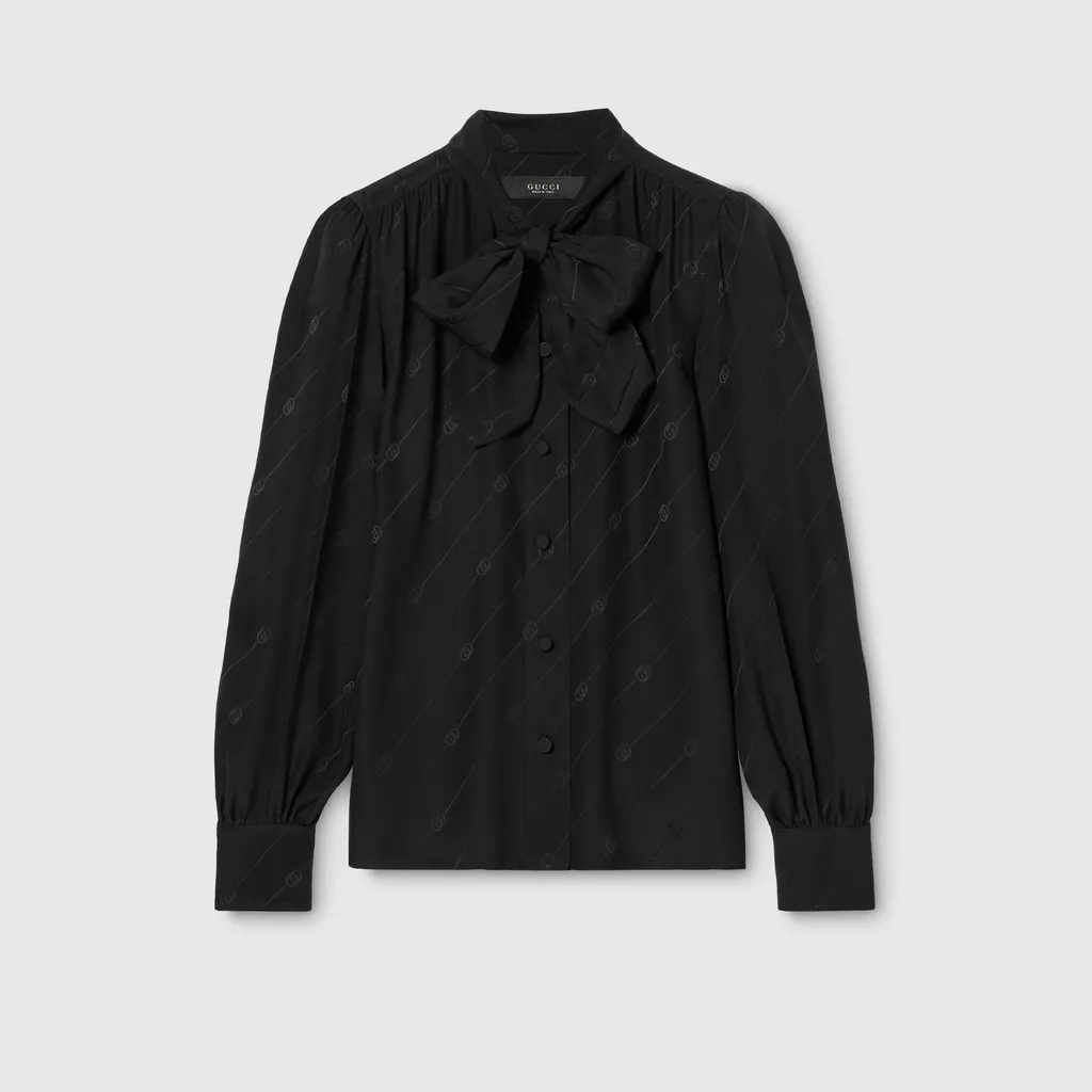 Silk CrÊPe Satin Interlocking G Shirt