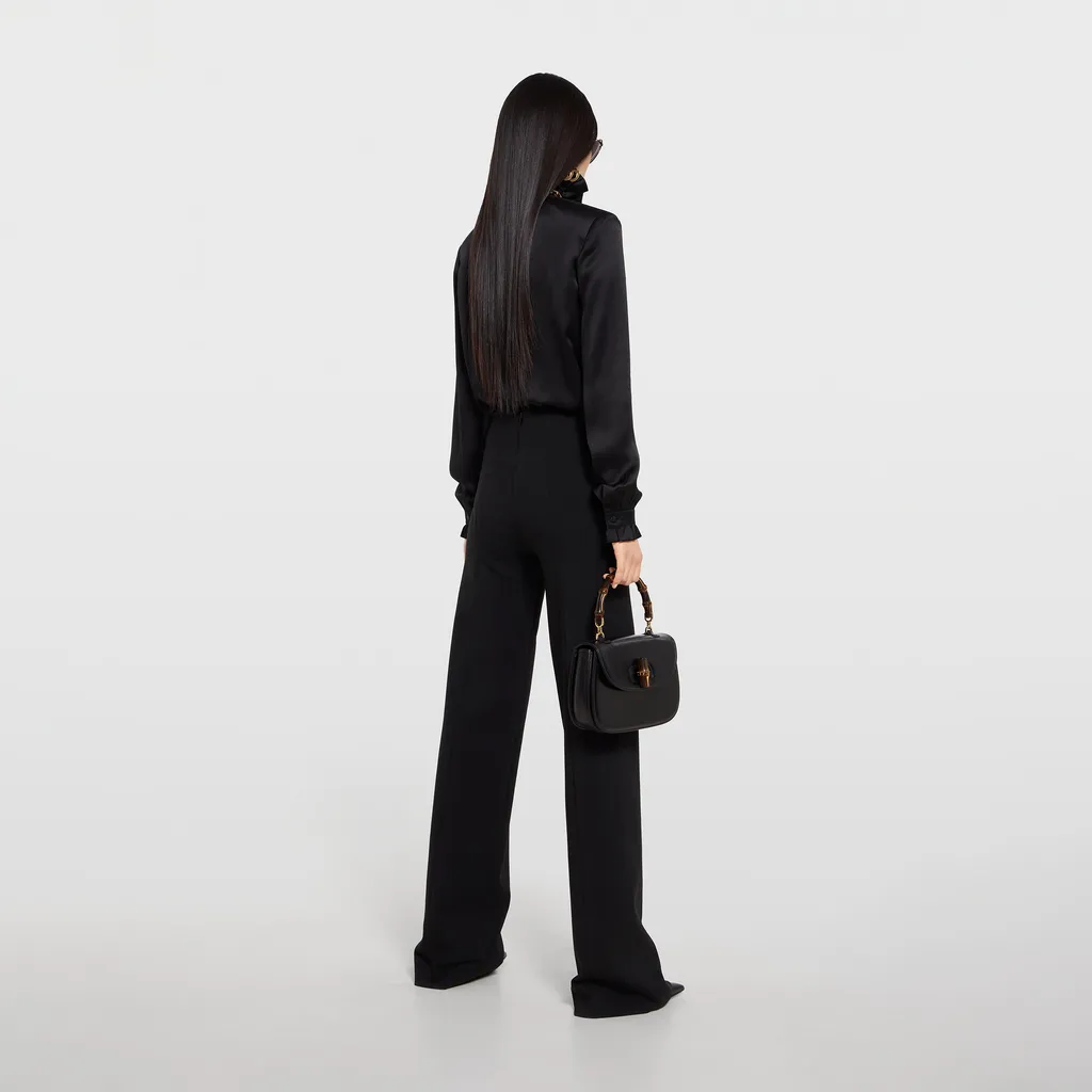 Silk Satin Shirt With Bow