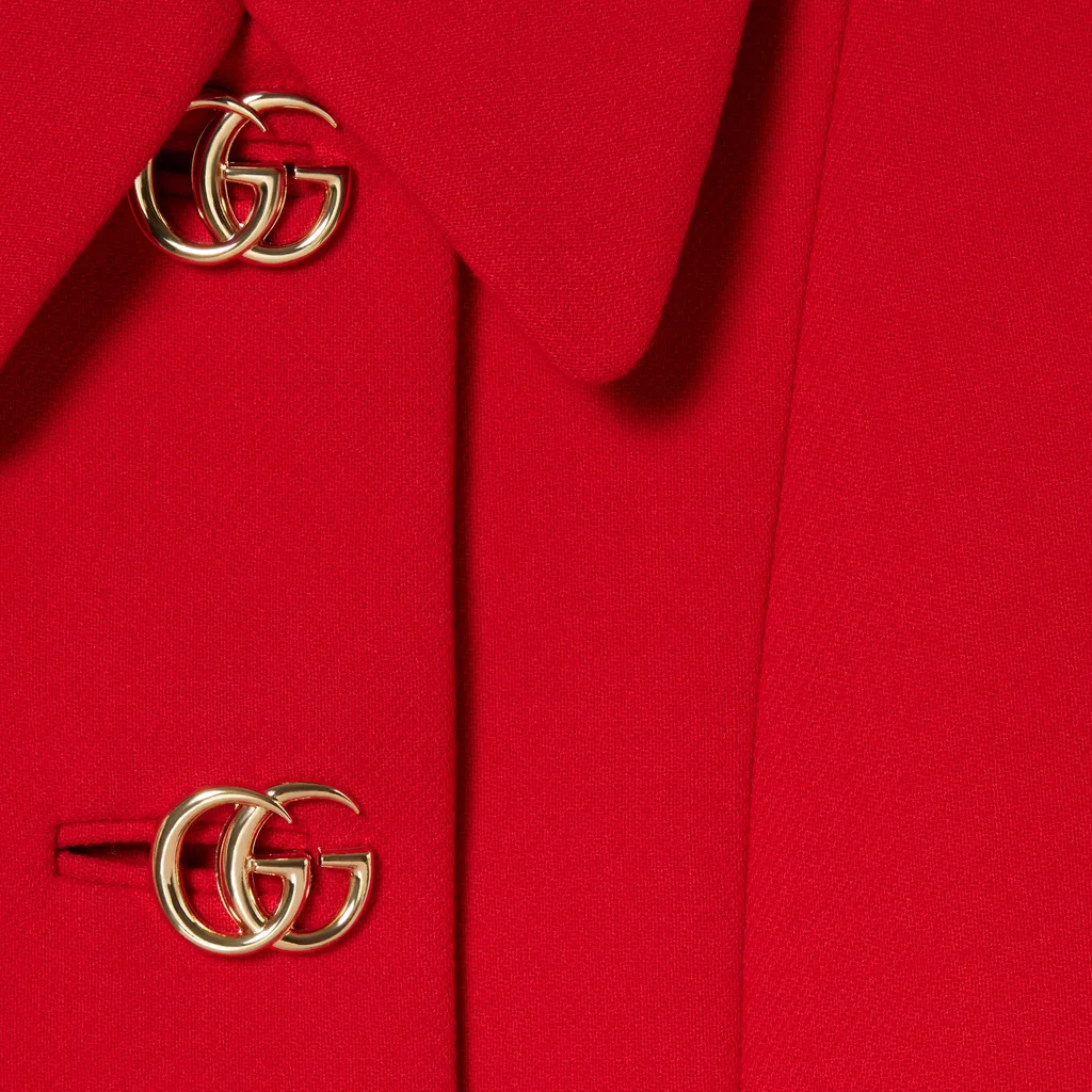 Wool Natté Coat With Double G Button