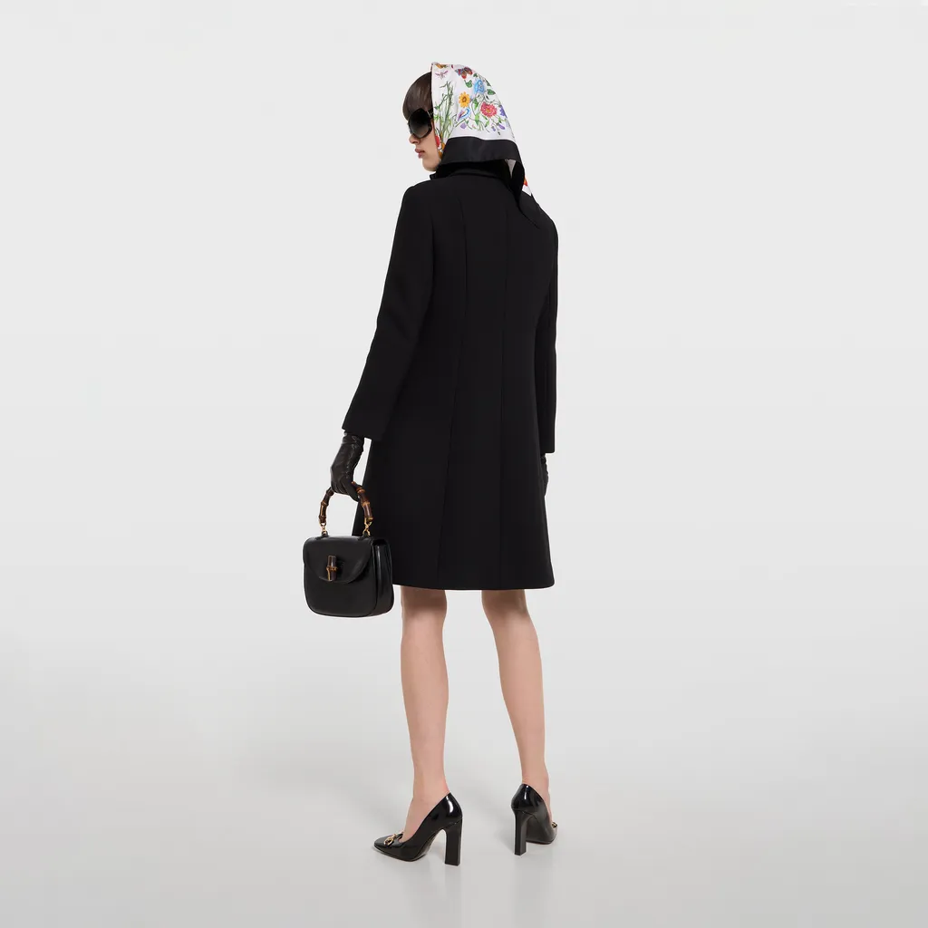 Wool Natté Coat With Double G Button