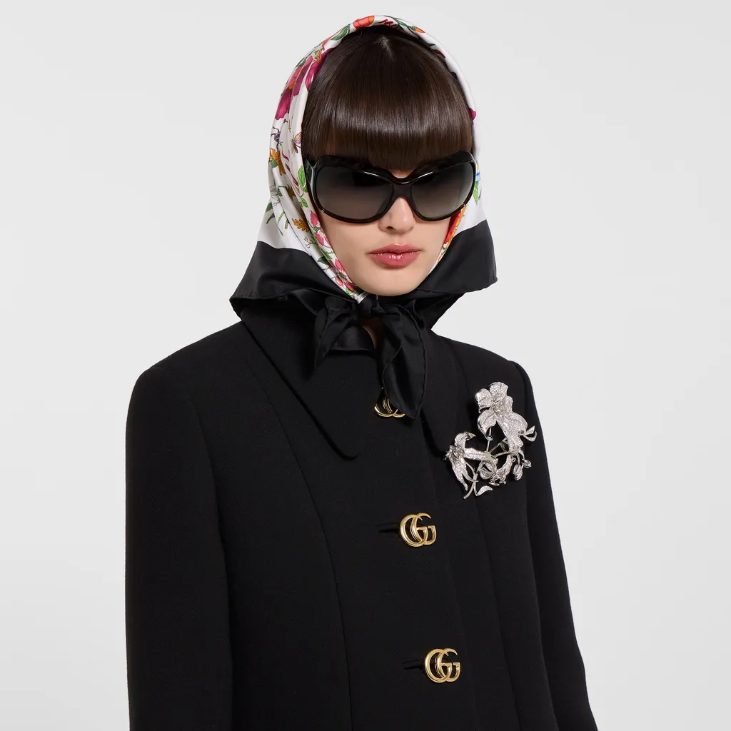 Wool Natté Coat With Double G Button