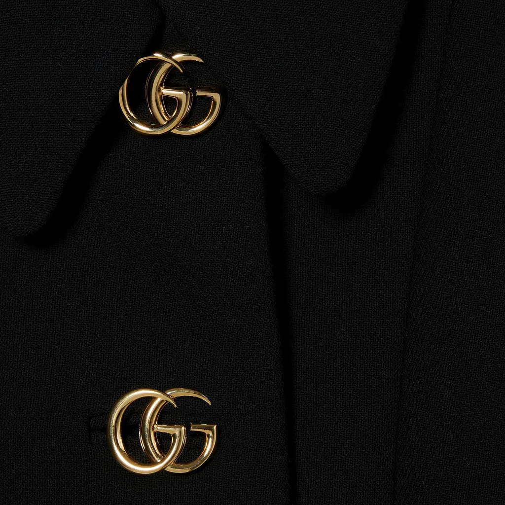 Wool Natté Coat With Double G Button