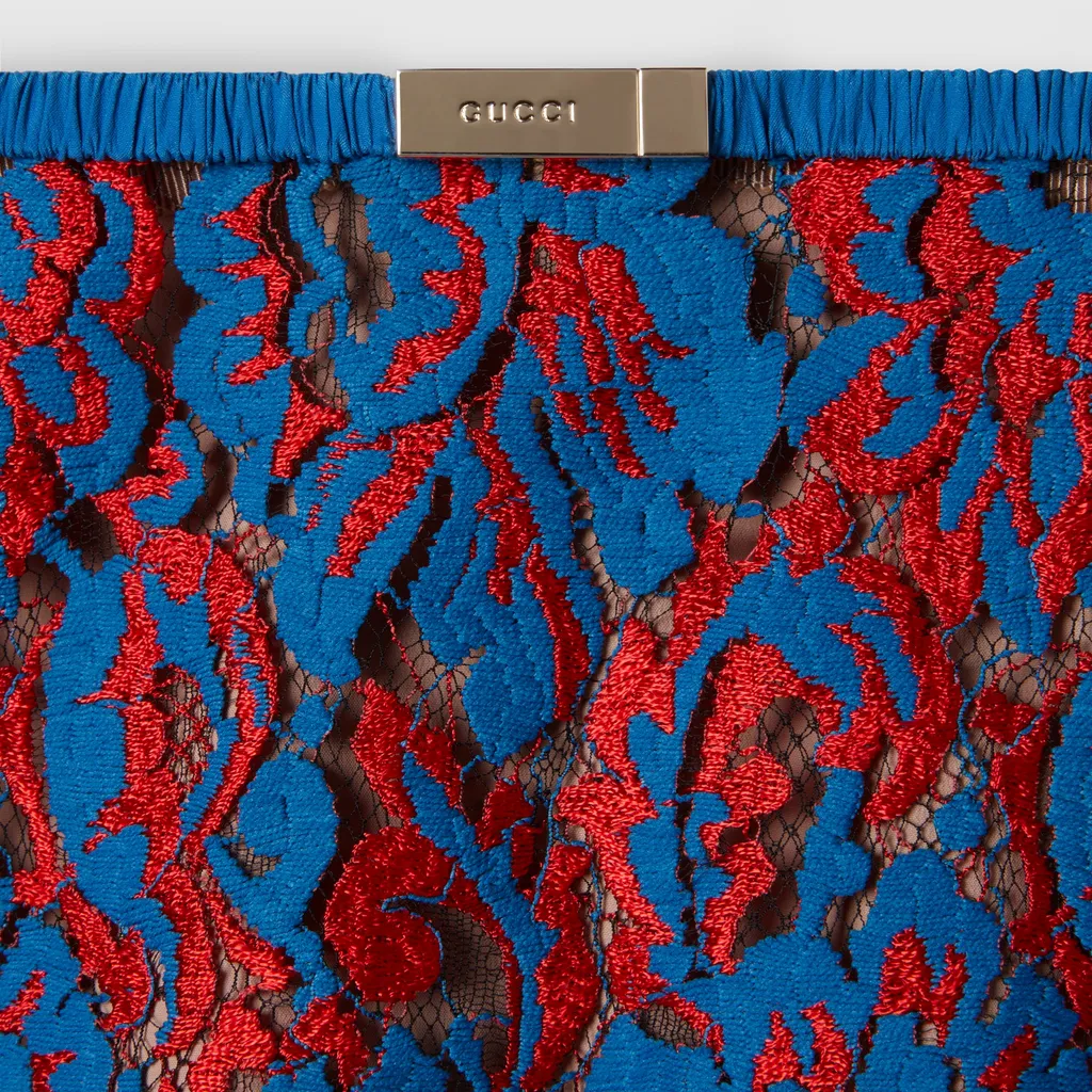 Floral Lace Wool Skirt
