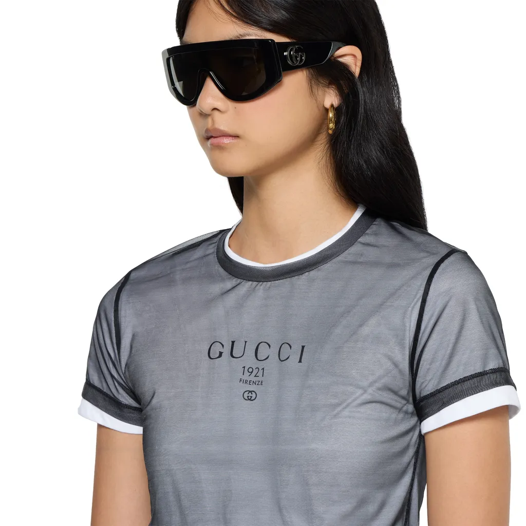 Double Layered Jersey T-Shirt With Print
