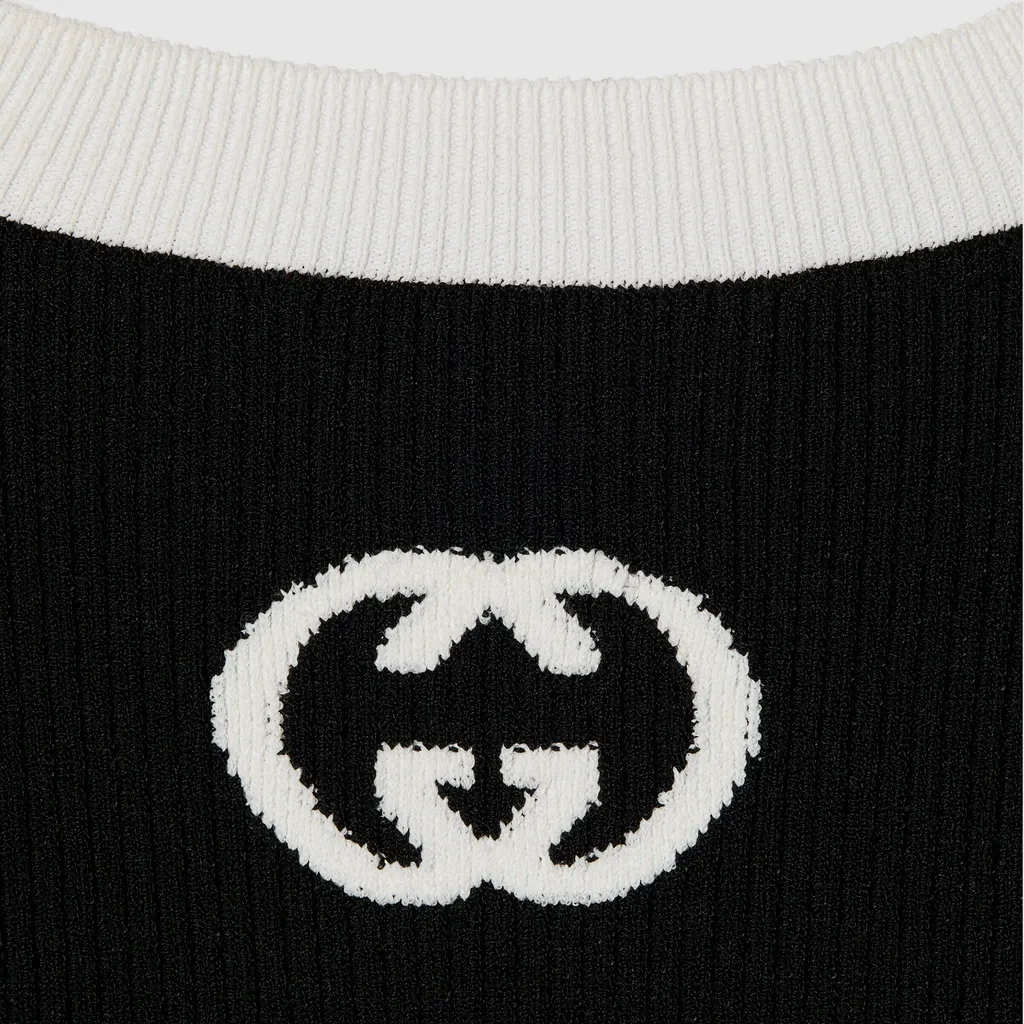 Ribbed T-Shirt With Intarsia