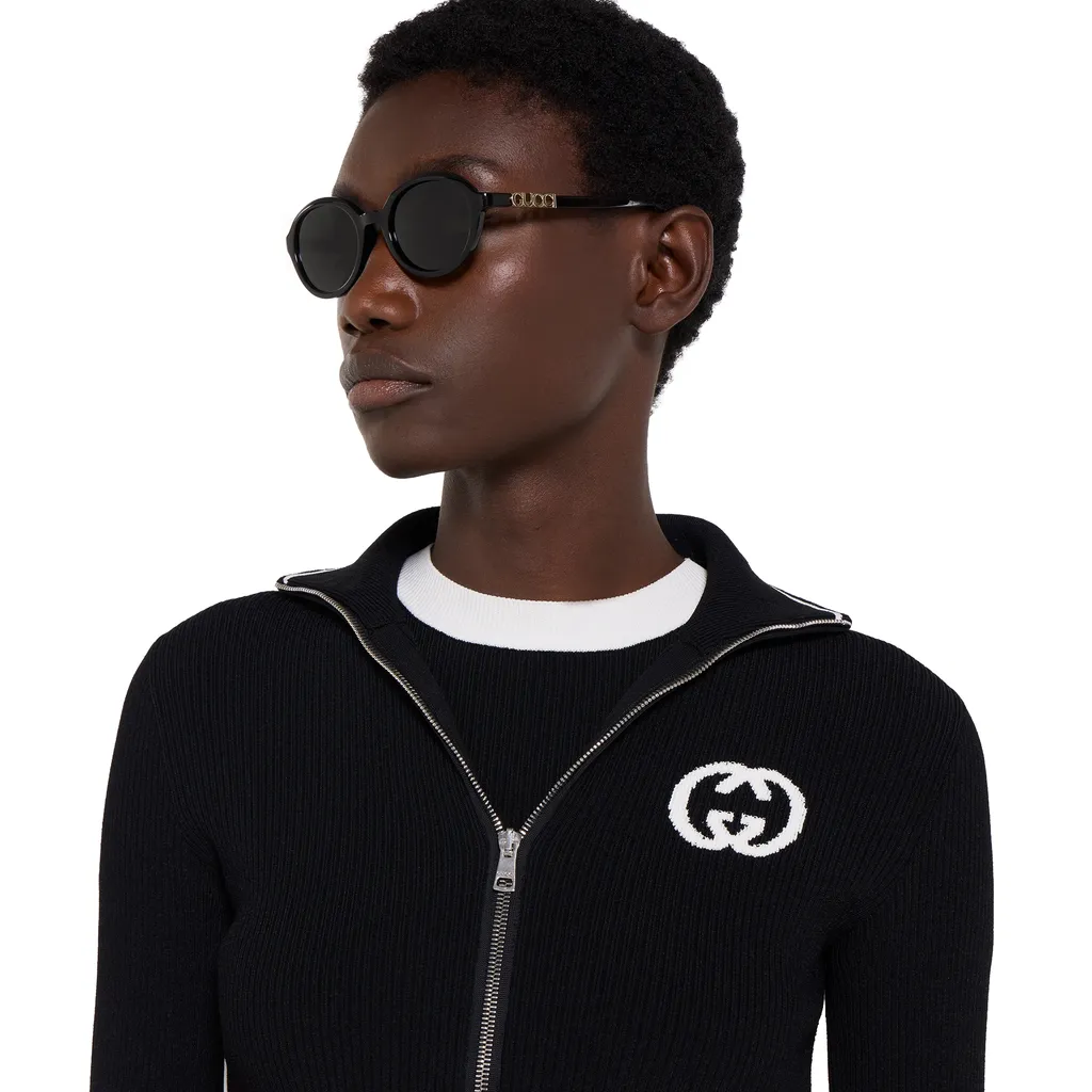Ribbed T-Shirt With Intarsia