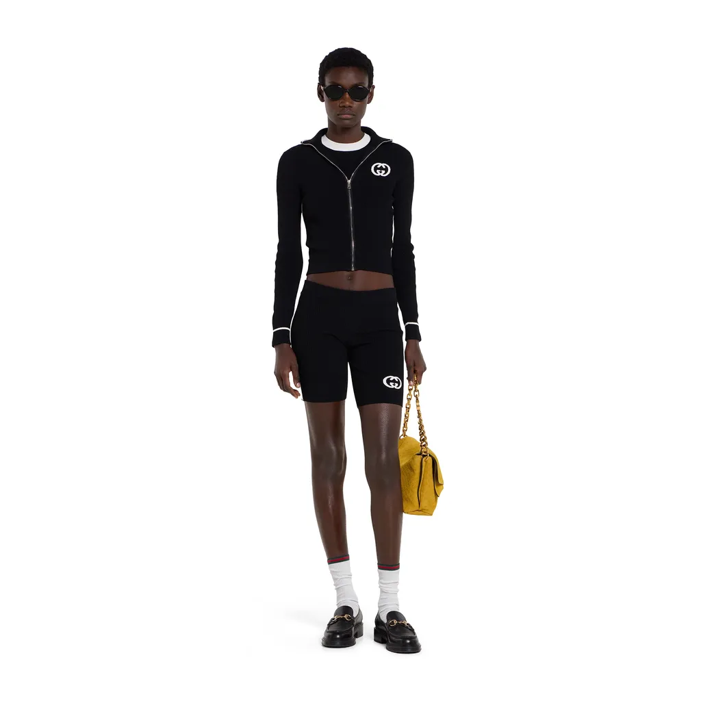 Ribbed Shorts With Intarsia