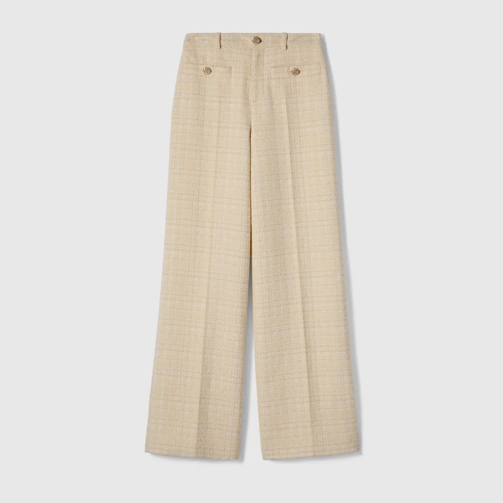 Check Cotton Tweed Trousers
