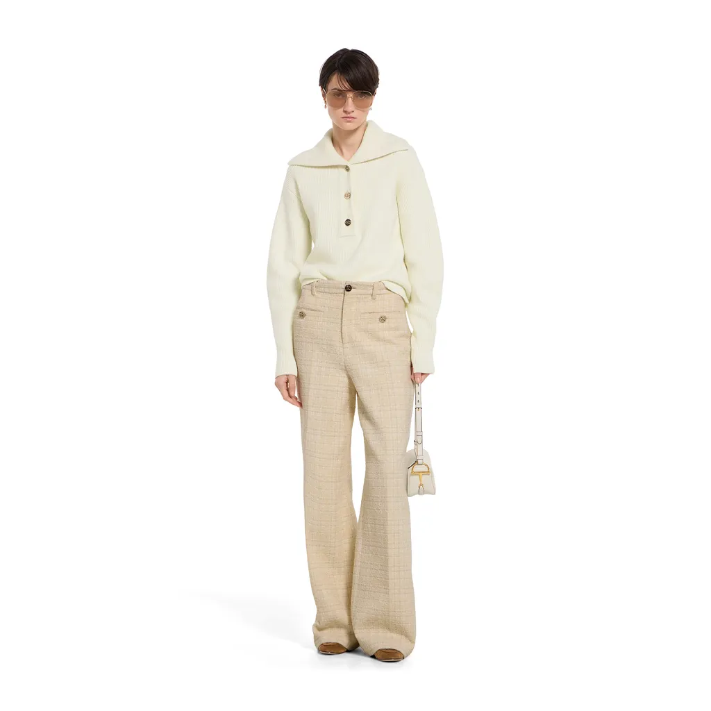Check Cotton Tweed Trousers