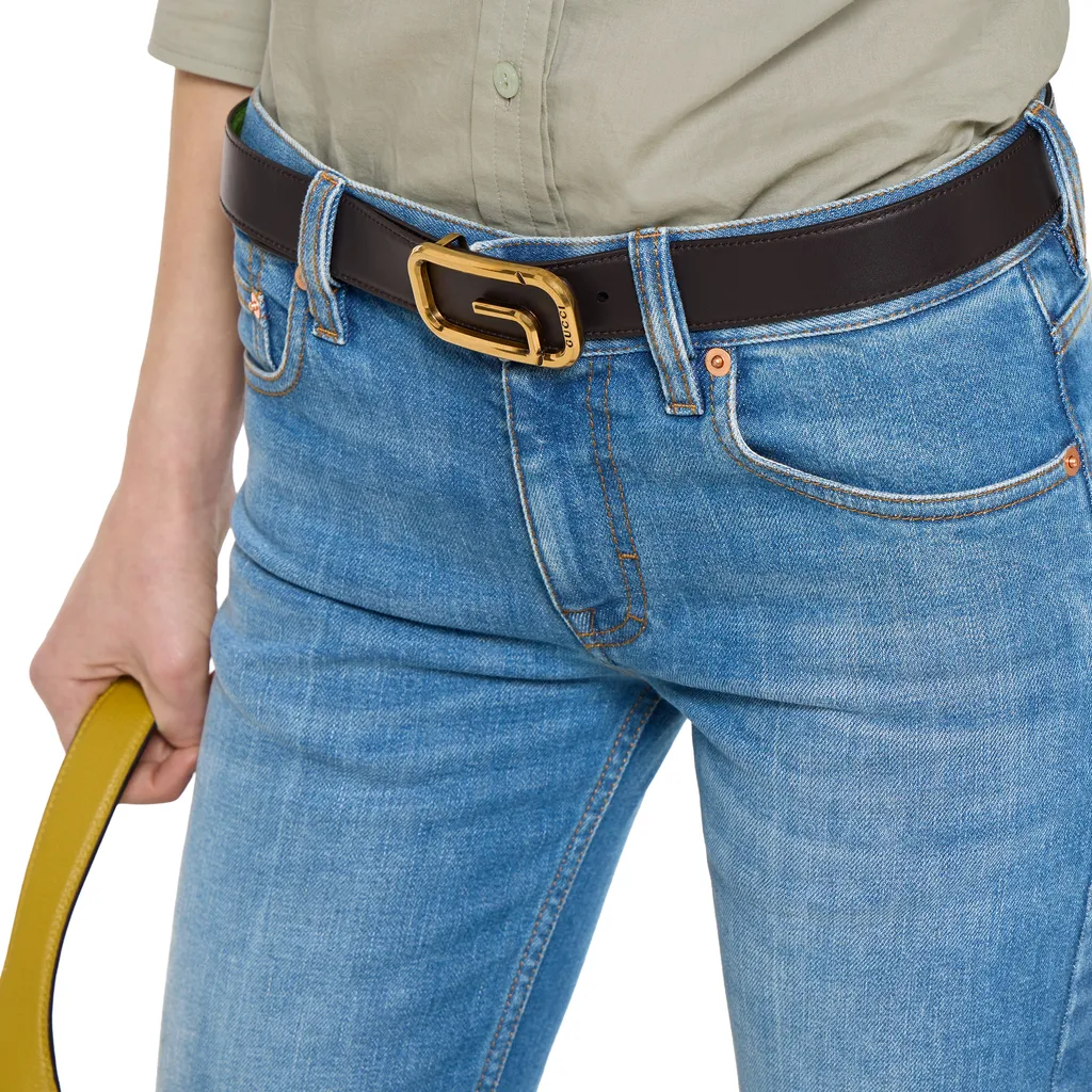 Flared Stretch Cotton Denim Trousers