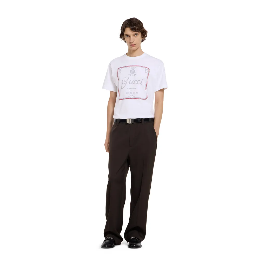 Cotton Jersey T-Shirt With Print