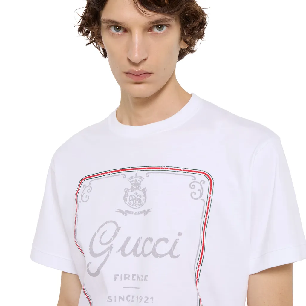 Cotton Jersey T-Shirt With Print