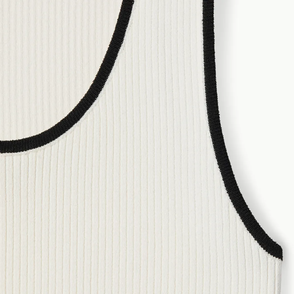 Ribbed Tank Top With Intarsia