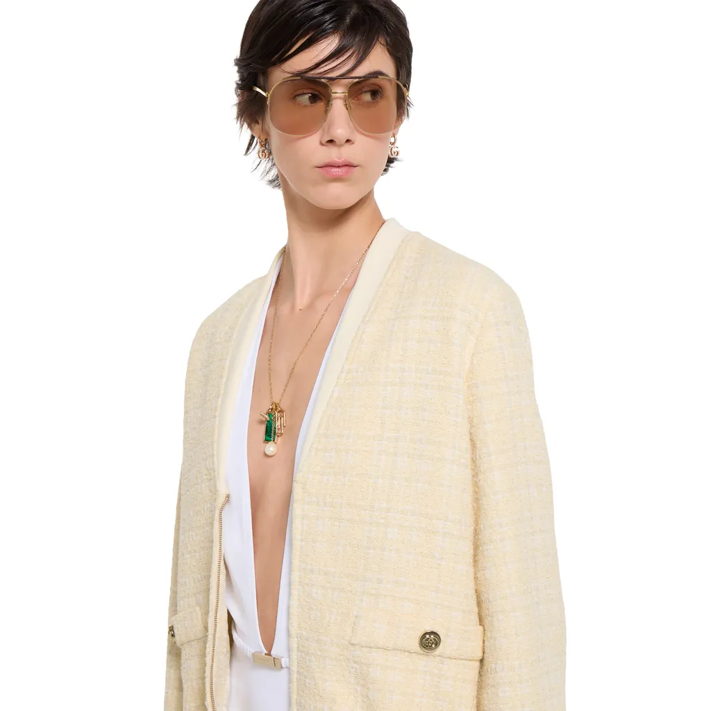 Check Cotton Tweed Jacket