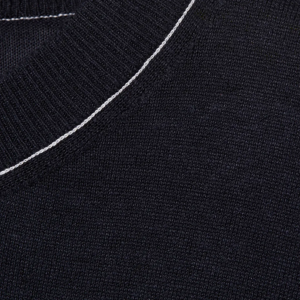 Knit Silk Linen T-Shirt With Intarsia