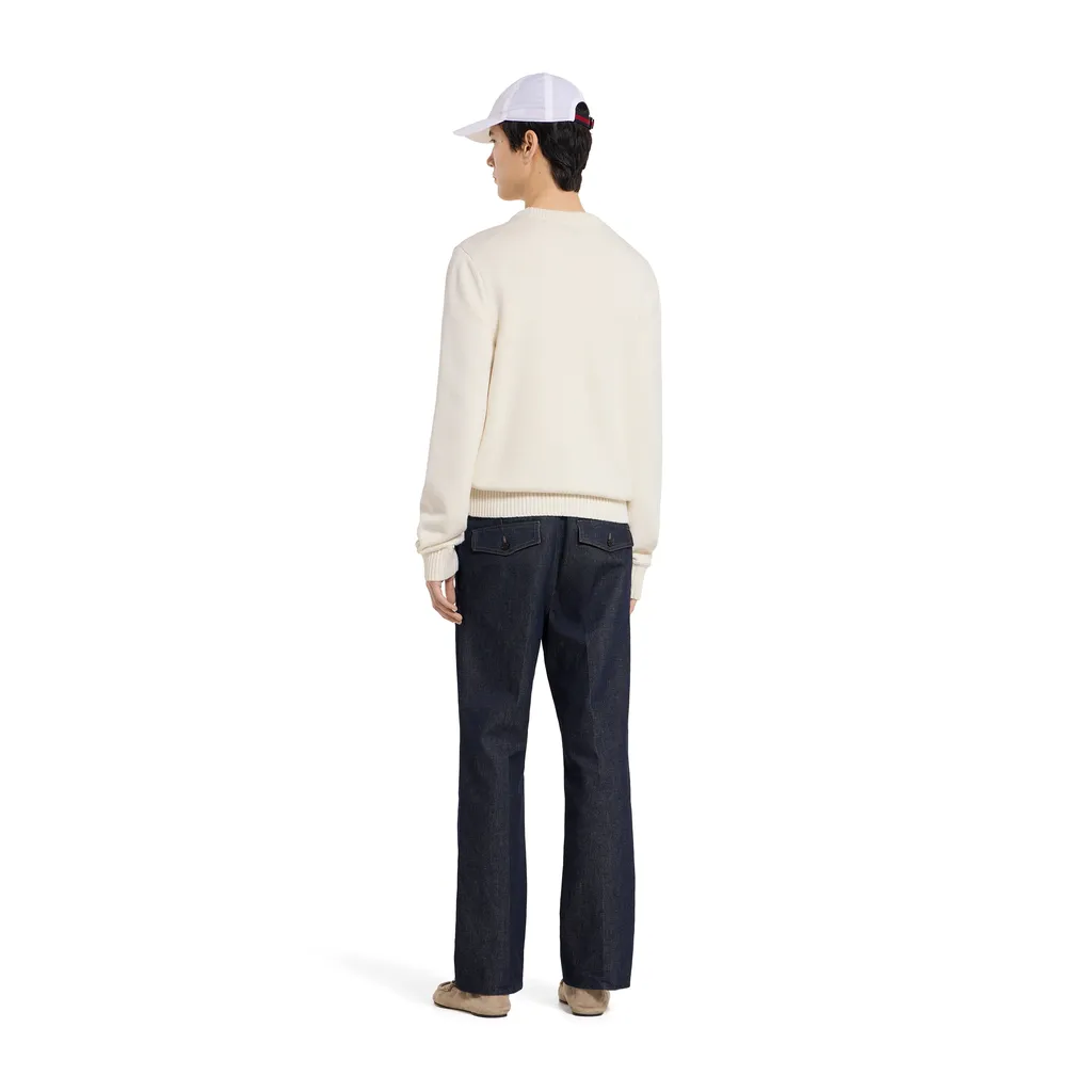 Knit Cotton Wool Jumper With Intarsia