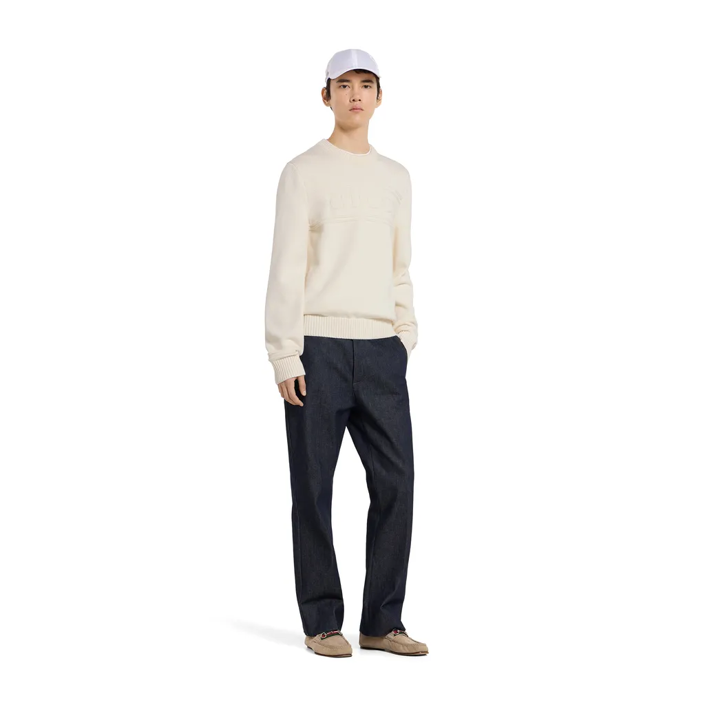 Knit Cotton Wool Jumper With Intarsia