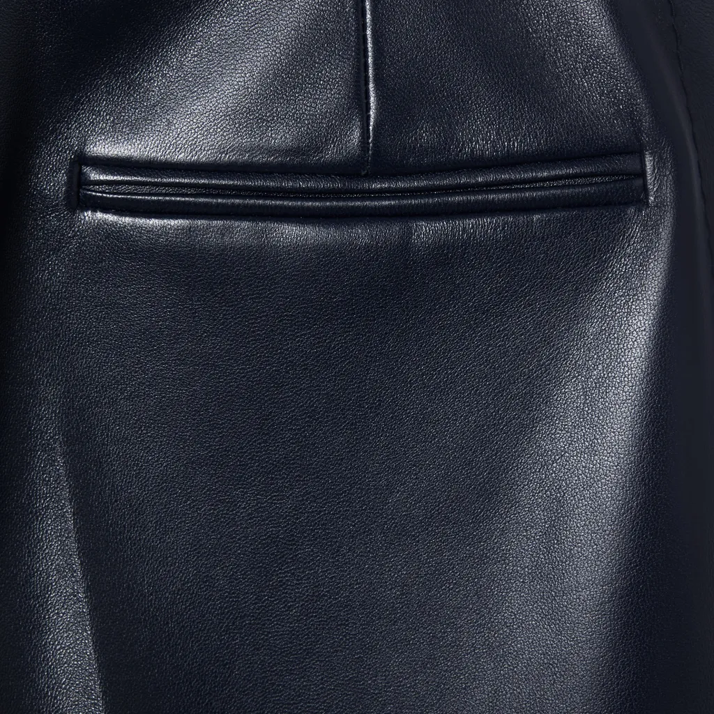Shiny Leather Trousers With Horsebit