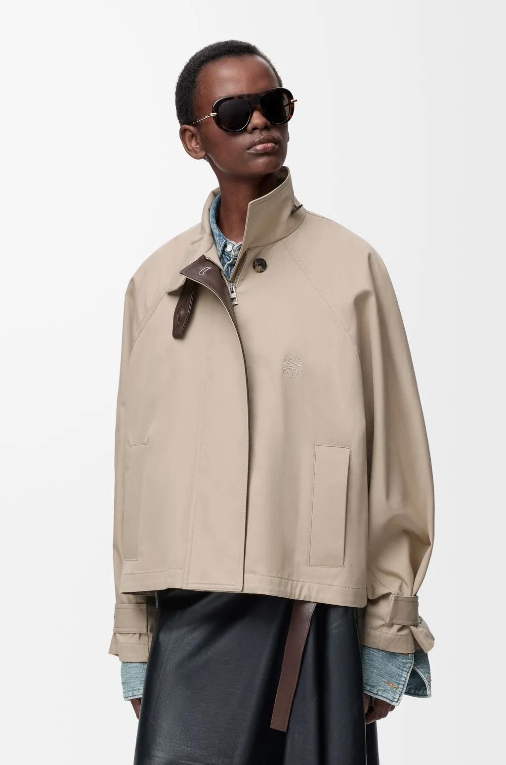 Short Parka In Cotton And Silk