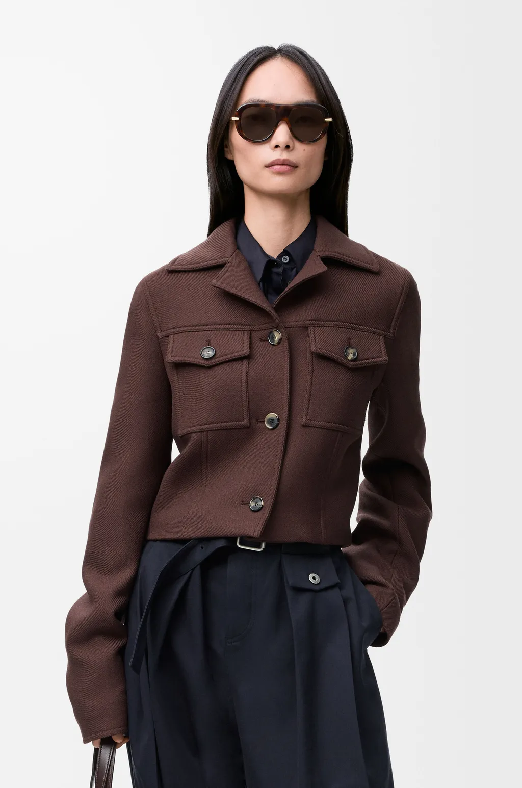 Cropped Jacket In Wool